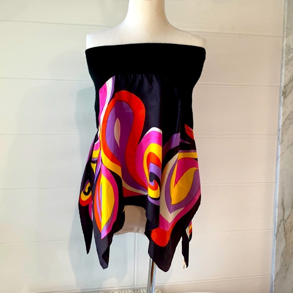 SuperLuckyCat convertible top or skirt VTG 00s scarf top - Picture 3 of 10